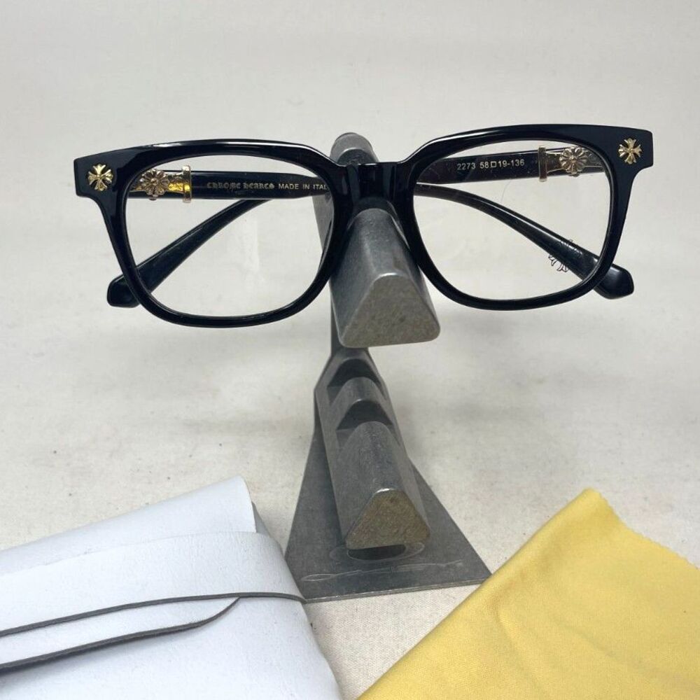 Chrome Hearts 2273 Square Black Full Rim Glasses New Frames 58-19-136